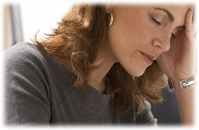 tired woman at work